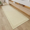 RESARE Waffle Bathroom Runner Rugs, Super Absorbent Bath Mat Non Slip Washable Quick Dry, Ultra Soft Quick Dry Boho Bath Rugs with Tassels for Hallway Bedroom Laundry Room, 2'x6'(24"x72") Cream
