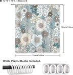 Floral Shower Curtain Rustic Various Floral Plant Curtain for Bathroom Tropical Botanical Farmhouse Waterproof Decor Shower Curtain with Hooks 72x78Inch