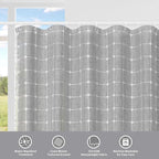 MitoVilla Modern Farmhouse Shower Curtain Set, Grey Boho Shower Curtains for Bathroom Decor, Vintage Rustic Thick Linen Fabric , Country Tassel Cloth, 72 x 72