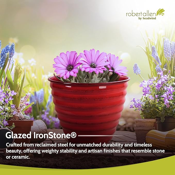 Headwind Robert Allen Ironstone Decorative Planter Avondale Classic Collection, Autumn Blaze, 12-Inch