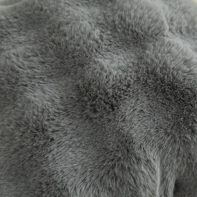 MANDIOO Pack of 2 Thick Plush Wool Decorative Throw Pillow Covers Super Soft Wave Bubble Fur Velvet Cushion Covers Pillow Shams for Couch Bed Living Room 24x24 Inch Gray
