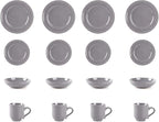 Pearl Dots Stoneware Dinnerware (16pc Set, Grey)
