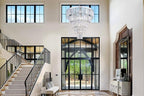 TOCHIC 10 Light Large Crystal Chandelier 31.5 inch, 5-Tier Contemporary Modern Chrome Crystal Chandeliers, Raindrop K9 Round Ceiling Light for Bathroom,Staircase, Entryway, Dining Room, Foyer, Kitchen