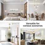 Glass Pendant Lights Kitchen Island, Brass Gold Pendant Lighting Fixtures, Modern Hanging Ceiling Light with 9.45'' Clear Glass Shade for Farmhouse Dining Room Bedroom Hallway(1 Pack)