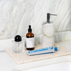 Italian Natural Travertine Tray, 12" x 8" Vanity Decorative Marble Tray for Jewelry, Ring Holder, Perfume Organizer Candle Tray for Bedroom/Bathroom/Kitchen Countertop