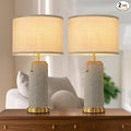 Boho Bedside Table Lamps Set of 2-22.4" Modern Nightstand Lamp for Bedroom Living Room, Vintage End Table Lamp with Linen Shade