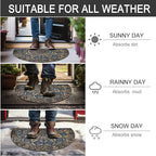 CHICHIC Entrance Door Mat Large 18 x 30 Inch Entry Way Doormat Front Door Rugs Outdoors Heavy Duty Welcome Mat Non Slip Rubber Back Low Profile for Garage, Patio, High Traffic Area, Grey
