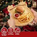 Christmas Serving Tray, Reindeer Shape Charcuterie Board, Bamboo Serving Platter Dish for Holiday Party Food Tray for Cheese Snack Fruit 10 x 8.7 x 0.6 Inches