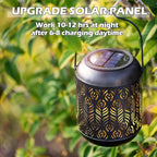 LeiDrail Solar Lantern Outdoor Hanging Lanterns Garden Metal Decorative Light Warm White LED Waterproof Landscape Lighting for Table Pathway Party Yard - 2 Pack
