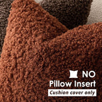 Foindtower 2 Pieces 26x26 Inch Hazel Brown,Faux Fur Throw Pillow Cover Accent Sherpa Furry Pillow Covers Fuzzy Soft Pillowcases Cozy Sheepskin Decorative Fleece Cushion Case for Bed Couch Living Room