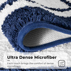 GRANNY SAYS Microfiber Bathroom Rugs Non Slip Washable, Water Absorbent Bathroom Mats for Tub, Soft Bath Mats for Bath Floor & Shower, Bath Rug, 20" x 32", Navy Blue Bath Rugs