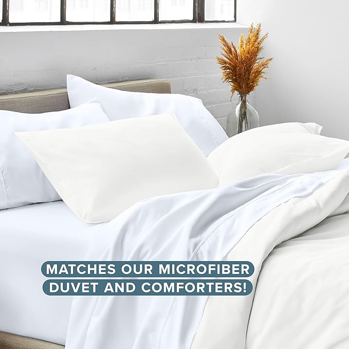 Bare Home Standard Pillow Sham Covers - Set of 2 - Premium 1800 Ultra-Soft Microfiber - Double Brushed - Stain & Fade Resistant - Bed Pillow Shams - Pillows Not Included (Set of 2, Cream)