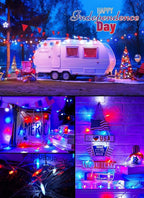 Battery Operated Independence Day String Lights - 8ft 20 LED 4th of July Decoration Patriotic Mini Lights with Timer, Waterproof for Indoor Outdoor Bedroom Wedding Party Holiday（Red White Blue）