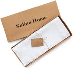 Solino Home Linen White Table Runner 144 Inches Long - 100% Pure Linen Extra Long Table Runner 14 x 144 Inch for Fall, Autumn, Halloween, Thanksgiving, Christmas, Holiday - Classic Hemstitch