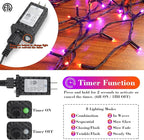 Extra Long 132FT Halloween Mini Lights, 400 LED Black Wire Fairy Starry String Lights Plug in, Timer & Memory & 8 Modes, for Indoor Outdoor Xmas Tree Wedding Party Decoration,Purple