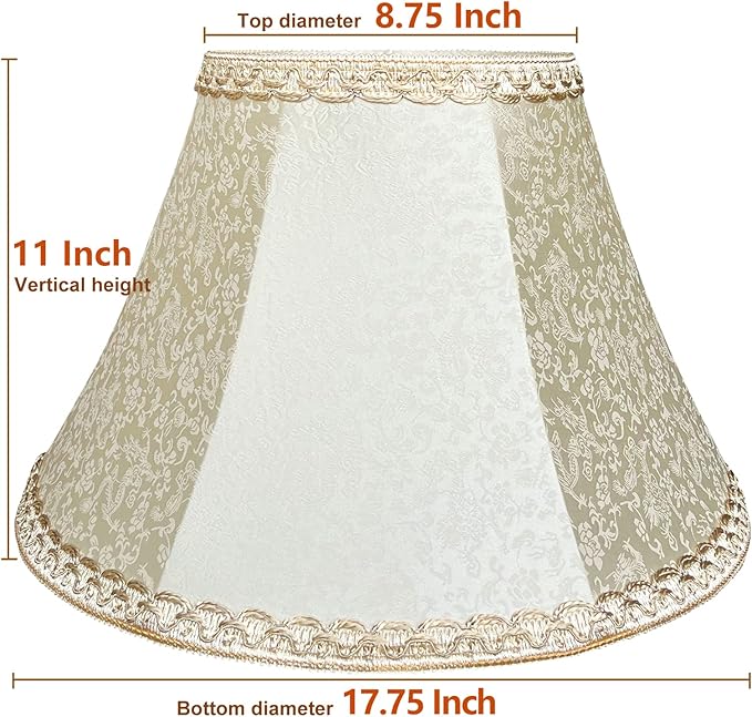 Tootoo Star Brown Large Drum Lamp Shade for Chandeliers Floor Light and Table Lamp,12x16x11" Spider,Fabric Natural Linen Hand Crafted (light yellow)
