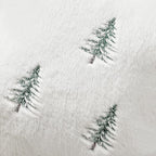 MIULEE Christmas Decorative Pillow Covers Set of 2 Faux Fur Throw Pillows with Embroidered Christmas Tree 18x18 Inch White Green Winter Couch Covers for Festival Sofa Bedroom Living Room Home Decor