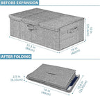 Deep Under Bed Storage Container, 10" Tall Height Underbed Box Bin with Lids 31" Long Large Basket for Under Bed, Bedroom, Dorms, Clothes, Bed sheets, Blankets, 2 Pack, Grey