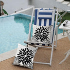 DFXSZ Black Grey Flower Pillow Covers 20x20 Inch Set of 2 White Gray Colored Throw Pillows Outdoor Waterproof Decor for Living Room Sofa Patio Funiture Garden Floral Polyester Pillow Covers 002I20