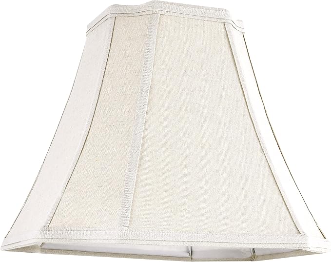 GOSO 1 Pc Square Cut Corner Medium Lampshade 13.2", Beige Fabric Lamp Shade for Table and Floor Lamps, 6.5x13.2x10.6" Spider Octagonal Lamp Shades Replacement for Bedroom DIY Bell, Easy Assembly