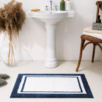 GRANNY SAYS Microfiber Bathroom Rugs Non Slip Washable, Water Absorbent Bath Mats for Tub, Soft Bath Mats for Bathroom Floor & Shower, Bath Rug, 24" x 36", Navy Blue Bath Rugs