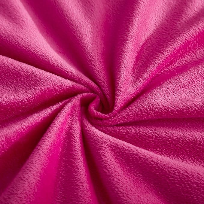 WERDIM Shaggy Faux Fur Pillowcases 2 Pack Button Closure Velvet Pillow Shams King Size (Hot Pink, 20 X 36 Inches)