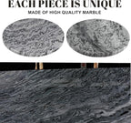 Natural Marble Tray, 11.8in Serving Tray for Fruit, Round Decorative Vanity Dish for Jewelry&Key, Quality Storage Plate for Kitchen Coffee Table and Bathroom Desktop, Monte Grigio