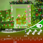 100 LED Red and Green Lights Outdoor - 33ft Red Green String Lights Indoor Clear Wire 8 Modes Plug in Waterproof Twinkle Fairy Lights for Indoor Outside Bedroom Home Party Decorations