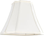 GO&SO Square Lamp Shades for Floor and Table Lamps, 6.5x13.2x10.6", Cream-Yellow, Natural Fabric Lampshade Bell Cut Corner Replacement for Nightstand Lamp, Easy Assembly Required (Single)
