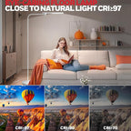 Honeywell LED Floor Lamp, F4 Sunturalux™ Gooseneck Floor Lamps for Living Room, Super Bright Stepless Dimmable Tall Standing Lamp, Modern Eye-Caring Reading Floor Lamp for Bedroom Office Study