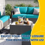 AAAAAcessories Outdoor Deep Seat Cushions, Waterproof, Fade-Resistant Patio Furniture Replacement Cushions, 24" x 24" x 5" + 24" x 13.5", Turquoise Blue
