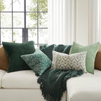 Topfinel SageGreen Throw Pillow Covers Set of 4,Mordern Cozy Cushion Cover with Corduroy,Soft Accent Forest Green Pillow Covers for Couch,Bed,Living Room Home Decor 22×22 Inch
