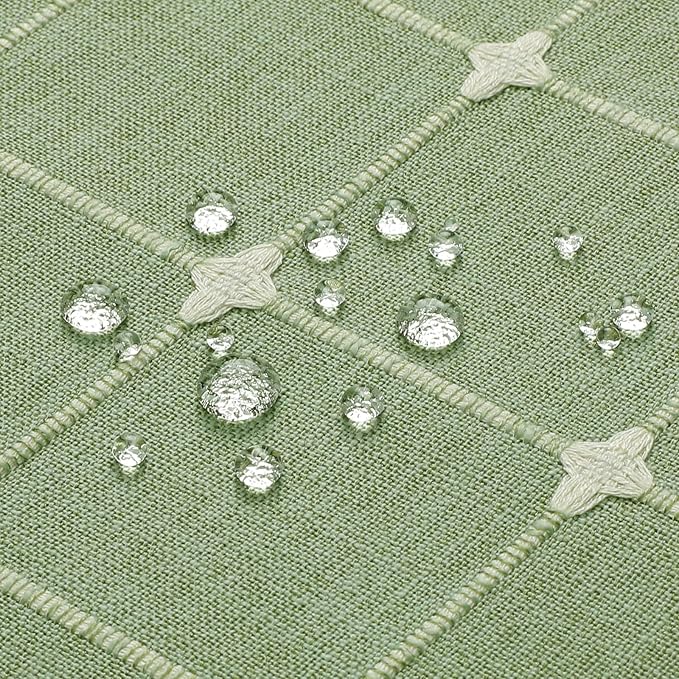 MitoVilla Long Shower Curtain Set 72 x 78, Boho Farmhouse 78 inch Long Polyester Linen Tassel Ultra Thick Heavy Duty Fabric Shower Curtains for Cottagecore French Rustic Bathroom Decor, Sage Green