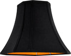 Black Square Cut Corner Bell Lamp Shade Set of 2 Medium Lampshade 6.5``Top×13``Bottom×10.6``Hight(Spider) Modern Lamp Shade for Table & Floor Lamp - Lampshade Replacement