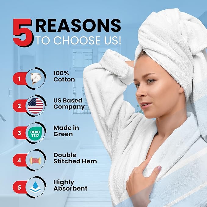Infinitee Xclusives Luxury 100% Cotton Towel Set – 8 Piece Bathroom Towel Set (2 Bath Towels, 2 Hand Towels, 4 Washcloths) – Soft & Absorbent Towels for Bathroom (Cosmic Sand)