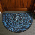 Door Mat Welcome Mat, Heavy Duty Outside Door Mat 23.6 x 35.4 Inch Round Front Door Rug Doormat for Entrance Home Non-Slip Rubber Rug for Front Door, Entryway, Patio (Blue)