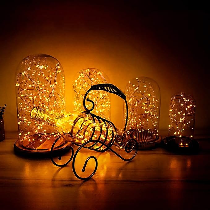 Joomer Battery String Lights, 2PACK Total 32FT 100 LED Battery Operated String Light, Twinkle Fairy Lights with Timer for Home, Garden, Store, Party, Holiday, Indoor Decor (Warm White)