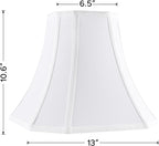 White - Ivory Square Cut Corner Bell Lamp Shade Set of 2 Medium Lampshade 6.5``Top×13``Bottom×10.6``Hight(Spider) Modern Lamp Shade for Table & Floor Lamp - Lampshade Replacement