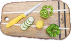 Mango Wood Oval Cutting Board Chopping Board, Cheese Board, and Charcuterie - Decorative Wooden Serving Board for Kitchen and Dining Room (Oval Striped, 14x8 Inches)
