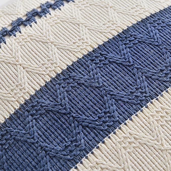 Fancy Homi Set of 2 Dusty Blue Vintage Decorative Throw Pillow Covers 18x18 Inch for Couch Bed Sofa Chair Bedroom, Rustic Retro Square Cushion Case, Modern Farmhouse Boho Living Room Decor Indoors