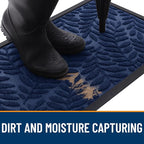 OLANLY Door Mat Indoor Outdoor Entrance, 36x24, Waterproof All-Weather All-Season Doormat, Sturdy Natural Rubber, Stain and Fade Resistant, Low Profile, Easy Clean Patio Entryway Mat, Navy