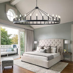 Large black wagon wheel chandelier 64 inch,30-Light Farmhouse wagon Wheel Chandeliers Round Industrial ceiling light fixtures for outdoor porch high ceilings Living Dining Room Foyer Entryway