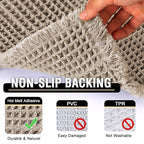 H.VERSAILTEX Waffle Bath Mat Super Absorbent Bathroom Mats Non Slip Bath Rugs for Bathroom Floor Machine Washable Ultra Soft Bathroom Rugs for Beside Tub, (32 x 20 Plus 24 x 60 - Inches, Irish Cream)