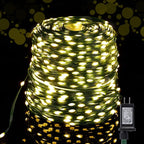 WATERGLIDE Extra Long 328 FT Fairy String Lights, 1000 LED Outdoor Green Wire Christmas Lights, Plug in Mini Light 8 Modes & Waterproof for Outside Xmas Tree Holiday Wedding Party Decor, Warm White