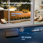 KYY 102FT(96+6) Solar String Lights Outdoor with USB Port Remote Control, LED Waterproof Solar Powered Patio with 32 Sockets, Heavy-Duty and UL Listed Porch Market Lights