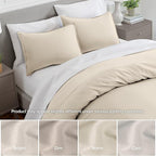 Bare Home Standard Pillow Sham Covers - Set of 2 - Premium 1800 Ultra-Soft Microfiber - Double Brushed - Stain & Fade Resistant - Bed Pillow Shams - Pillows Not Included (Set of 2, Sand)