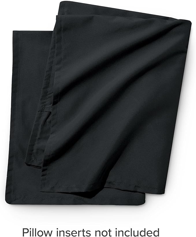 Bare Home Euro Pillow Sham Covers - Set of 2 - Premium 1800 Ultra-Soft Microfiber - Double Brushed - Bed Pillow Shams - Pillows Not Included (Set of 2, Black)