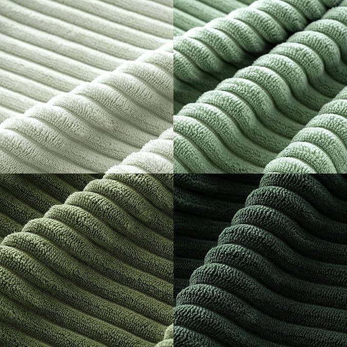 MIULEE Boho Farmhouse Sage Green Throw Pillow Covers 24x24 Inch Set of 4 Mordern Nordic Cushion Covers Soft Corduroy Christmas Home Decor for Couch Bed Sofa Living Room Forest Green