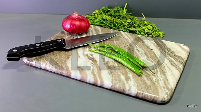 Marble Chopping Board Cutting Board Cheese Board Cheese Platter Kitchen Appliance Wine Serve-ware Birthday Anniversary Corporate Gift (9" x 12" - Beige)