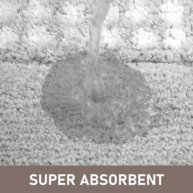 Gray Bathroom Rugs 24x47, Non Slip Washable Bath Mats,Super Soft Microfiber Bathroom Runner, Plush Fluffy Absorbent Bath Rugs for Sink Tub Basin Shower Floor